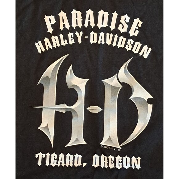 Vintage Harley Davidson T Shirt Mens Size 2XL Black Paradise Oregon Graphic 2004 - Picture 5 of 7